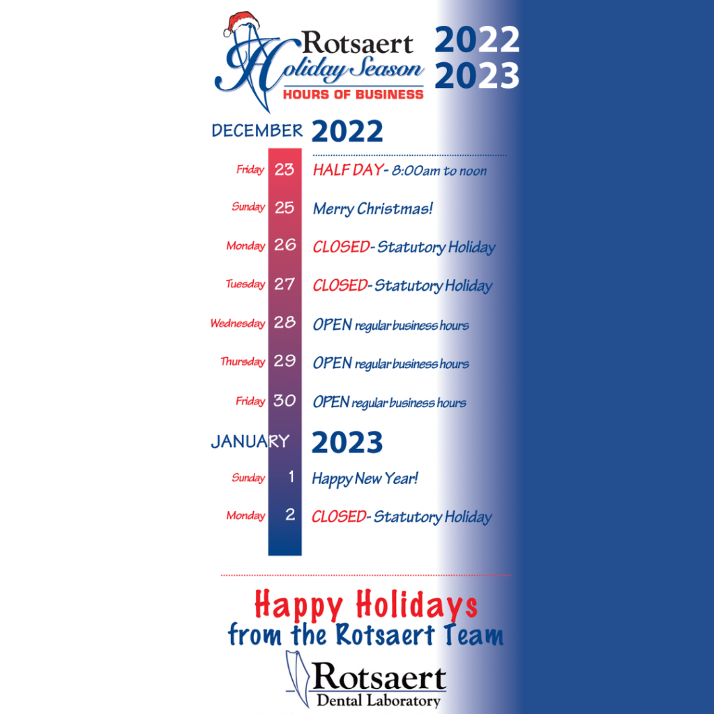 Rotsaert Holiday Schedule